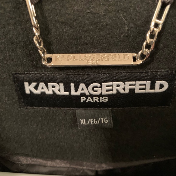 Karl Lagerfeld Paris Stand Collar Wool Blend Coat Size  XL - Picture 9 of 9